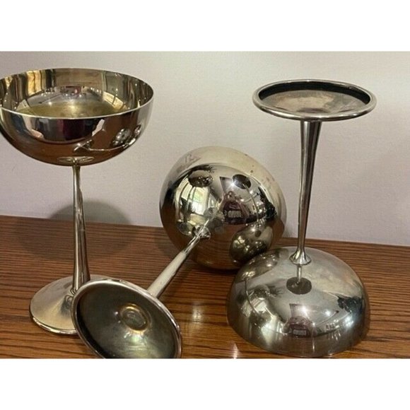 Set 3 Raimond Spain Silver Plated Cups Wine Champagne Goblet Chalices Long Stem - Picture 7 of 7